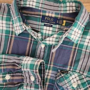 Polo Ralph Lauren Men's Classic Fit Plaid Twill Workshirt Size XL